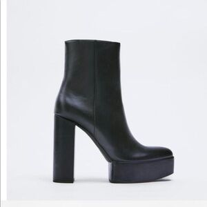 Zara Platform Heel Black Boot